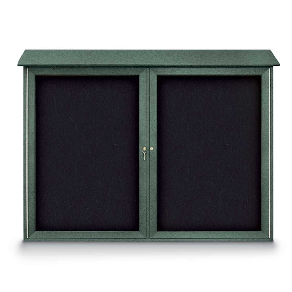 Indoor Enclosed Combo Board, 48"x36", Satin Frame/Burgundy & Rubber